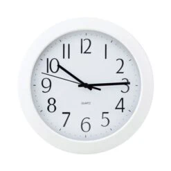 Universal Whisper Quiet Clock, 12" Overall Diameter, White Case, 1 AA (sold Separately)
