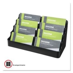Deflecto 8-Tier Recycled Business Card Holder, Holds 400 Cards, 7.88 X 3.88 X 3.38, Plastic, Black -Office Supplies Shop 02aa3001d24f714957da5593b228c913fc
