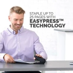 Fellowes LX840 EasyPress Half Strip Stapler, 25-Sheet Capacity, Black -Office Supplies Shop 0385b08011d2a378ed9a1f8338150fef8e