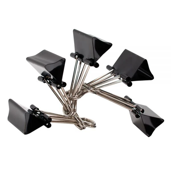 Binder Clips, Medium, 1-1/4" Wide, 5/8" Capacity, Black, Pack Of 144 (12 Boxes Of 12 Clips) 4 Binder Clips, Medium, 1-1/4" Wide, 5/8" Capacity, Black, Pack Of 144 (12 Boxes Of 12 Clips) - Image 2