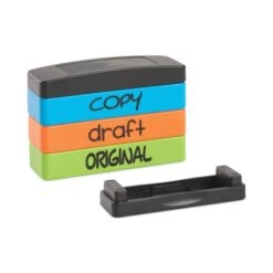 Trodat Interlocking Stack Stamp, COPY, DRAFT, ORIGINAL, 1.81" X 0.63", Assorted Fluorescent Ink -Office Supplies Shop 051e78476d3112b78841646d1d52c9c332