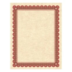 Southworth Parchment Certificates, Academic, 8.5 X 11, Copper With Red/Brown Border, 25/Pack