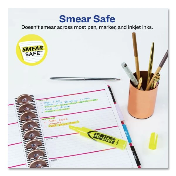 Avery HI-LITER Desk-Style Highlighter Value Pack, Fluorescent Yellow Ink, Chisel Tip, Yellow/Black Barrel, 36/Box 4 Avery HI-LITER Desk-Style Highlighter Value Pack, Fluorescent Yellow Ink, Chisel Tip, Yellow/Black Barrel, 36/Box - Image 2