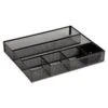 Rolodex Metal Mesh Deep Desk Drawer Organizer, Six Compartments, 15.25 X 11.88 X 2.5, Black