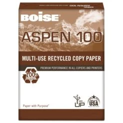 Boise ASPEN 100 Multi-Use Recycled Paper, 92 Bright, 20 Lb Bond Weight, 11 X 17, White, 500/Ream