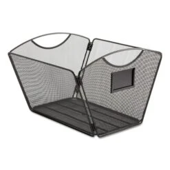 Safco Onyx Mesh Desktop Tub File, Letter Files, 12.5" X 13.75" X 9.5", Black
