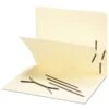 Smead One-Piece 2-Prong Fasteners For Smead Pre-Slit Folder Dividers, 0.63" And 1" Capacity, 2.75" Center To Center, Brown, 100/Box