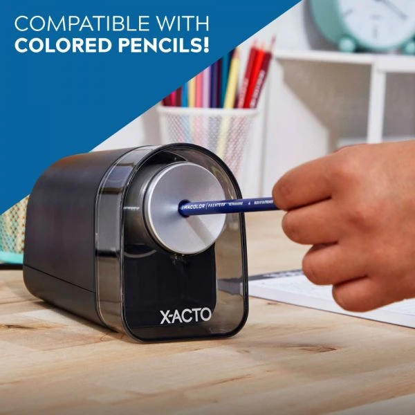 X-ACTO XLR Office Electric Pencil Sharpener, AC-Powered, 3" X 5.5" X 4", Charcoal Black 9 X-ACTO XLR Office Electric Pencil Sharpener, AC-Powered, 3" X 5.5" X 4", Charcoal Black - Image 7