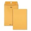 Quality Park Clasp Envelope, 28 Lb Bond Weight Kraft, #63, Square Flap, Clasp/Gummed Closure, 6.5 X 9.5, Brown Kraft, 100/Box