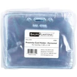 SICURIX Sicurix Proximity Badge Holder, Horizontal, 3 3/4" X 2 3/8", Clear, 50/Pack -Office Supplies Shop 107d53dac976a0e91d1ca46cda93805a86