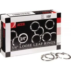 ACCO Metal Book Rings, 0.75" Diameter, 100/Box 11 ACCO Metal Book Rings, 0.75" Diameter, 100/Box -Office Supplies Shop 11291641f84a3375f3fa526ef623164133