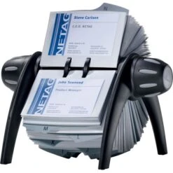 Durable VISIFIX Flip Rotary Business Card File, Holds 400 2.88 X 4.13 Cards, 8.75 X 7.13 X 8.06, Plastic, Black/Silver -Office Supplies Shop 115d971745b6576f4fb91ca8ef68ef4951