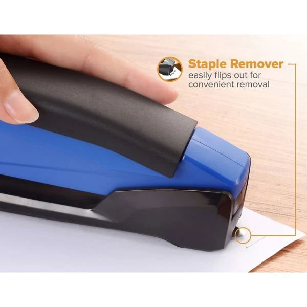Bostitch InPower Spring-Powered Desktop Stapler, 20-Sheet Capacity, Blue 6 Bostitch InPower Spring-Powered Desktop Stapler, 20-Sheet Capacity, Blue - Image 4