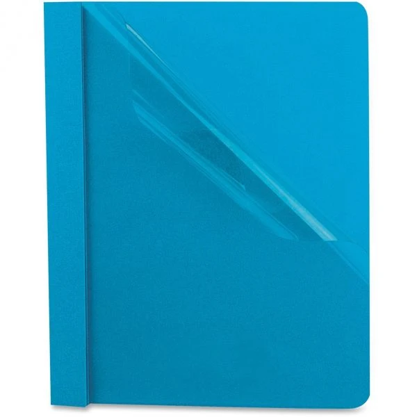 Oxford Clear Front Standard Grade Report Cover, Three-Prong Fastener, 0.5" Capacity, 8.5 X 11, Clear/Light Blue, 25/Box 4 Oxford Clear Front Standard Grade Report Cover, Three-Prong Fastener, 0.5" Capacity, 8.5 X 11, Clear/Light Blue, 25/Box - Image 2
