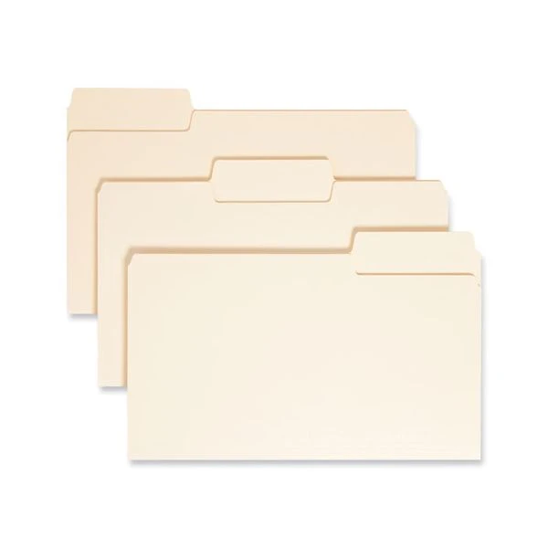 Smead SuperTab Top Tab File Folders, 1/3-Cut Tabs: Assorted, Legal Size, 0.75" Expansion, 14-pt Manila, 50/Box 3 Smead SuperTab Top Tab File Folders, 1/3-Cut Tabs: Assorted, Legal Size, 0.75" Expansion, 14-pt Manila, 50/Box