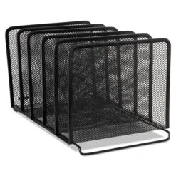 Rolodex Mesh Stacking Sorter, 5 Sections, Letter To Legal Size Files, 8.25" X 14.38" X 7.88", Black