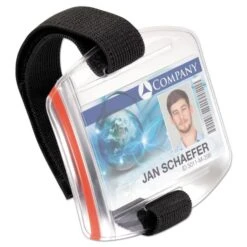 Durable Card Holder Outdoor Secure, Vertical, 3.42" X 2.12", Clear, 10/Box