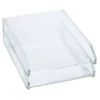 Kantek Clear Acrylic Letter Tray, 2 Sections, Letter Size Files, 10.5" X 13.75" X 2.5", Clear, 2/Pack