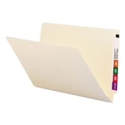 Smead Heavyweight Manila End Tab Folders, 9.5" High Front, Straight Tabs, Legal Size, 0.75" Expansion, Manila, 100/Box