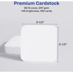 Avery Avery Square Cards W/Rounded Edges, 2.5"x2.5" , 90 Lbs. 180 Laser Cards -Office Supplies Shop 1af8a965ed293d74c4526e3e9eb08aa898