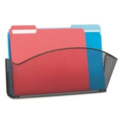 Safco Onyx Mesh Wall Pockets, Legal Size, Black 15" X 3" X 9", Black
