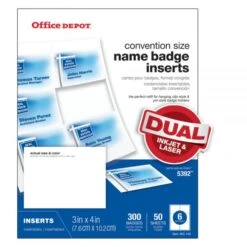 Badge Inserts, 3" X 4", White, Pack Of 300
