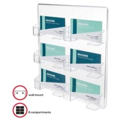 Deflecto 6-Pocket Business Card Holder, Holds 480 Cards, 8.5 X 1.63 X 9.75, Plastic, Clear -Office Supplies Shop 1e28a15538a8876bf9851dca23513492fd
