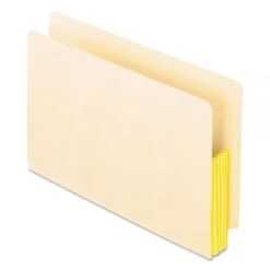 Pendaflex Manila Drop Front Shelf File Pockets With Rip-Proof-Tape Gusset Top, 5.25" Expansion, Legal Size, Manila, 10/Box