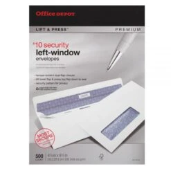 #10 Lift & Press Premium Security Envelopes, Left Window, Self Seal, 100% Recycled, White, Box Of 500 -Office Supplies Shop 211283155df36616173d7b84d3c2b20bae