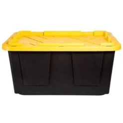 By GreenMade Professional Storage Tote With Handles/Snap Lid, 27 Gallon, 30-1/10" X 20-1/4" X 14-3/4", Black/Yellow, Pack Of 4 -Office Supplies Shop 221054099714c2cd5768f8591817d1519f