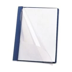 Smead Clear Front Report Cover, Double-Prong Fastener, 0.5" Capacity, 8.5 X 11, Clear/Dark Blue, 25/Box -Office Supplies Shop 223e4413b55ec6717aa4bddc215a2cee73