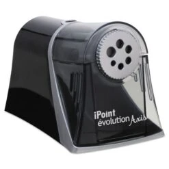 Westcott IPoint Evolution Axis Pencil Sharpener, AC-Powered, 5 X 7.5 X 7.25, Black/Silver