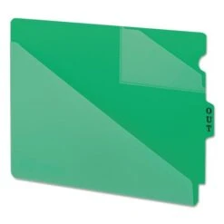 Ultra Smead End Tab Poly Out Guides, Two-Pocket Style, 1/3-Cut End Tab, Out, 8.5 X 11, Green, 50/Box