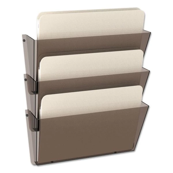 Deflecto Unbreakable DocuPocket Wall File, 3 Sections, Letter Size, 14.5" X 3" X 6.5", Smoke, 3/Pack 9 Deflecto Unbreakable DocuPocket Wall File, 3 Sections, Letter Size, 14.5" X 3" X 6.5", Smoke, 3/Pack - Image 7