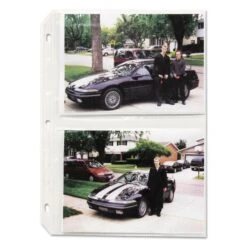 C-Line Clear Photo Pages For Four 5 X 7 Photos, 3-Hole Punched, 11.25 X 8.13, 50/Box