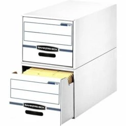 Bankers Box STOR/DRAWER Basic Space-Savings Storage Drawers, Legal Files, 16.75" X 19.5" X 11.5", White/Blue, 6/Carton -Office Supplies Shop 23a554a12157df7846cea3f14048e820b3