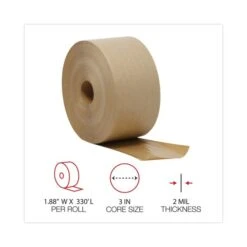General Supply Glass-Fiber Reinforced Gummed Kraft Sealing Tape, 3" Core, 3" X 375 Ft, Brown, 8/Carton -Office Supplies Shop 240ce5253ce7fad1e7c4240051eca17447