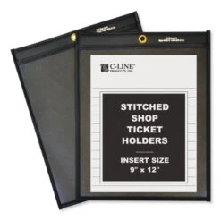 C-Line Shop Ticket Holders, Stitched, One Side Clear, 75 Sheets, 9 X 12, 25/Box -Office Supplies Shop 250c253d3d671603360550f2ed07144a8e