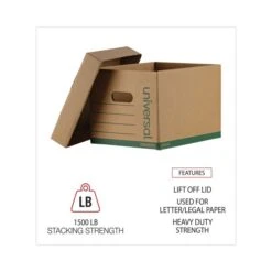 Universal Professional-Grade Heavy-Duty Storage Boxes, Letter/Legal Files, Kraft/Green, 12/Carton -Office Supplies Shop 26de221e44638013869548f99fb9d05c97