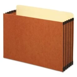 Pendaflex File Cabinet Pockets, 5.25" Expansion, Legal Size, Redrope, 10/Box