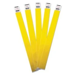 Advantus Crowd Management Wristbands, Sequentially Numbered, 9.75" X 0.75", Yellow, 500/Pack