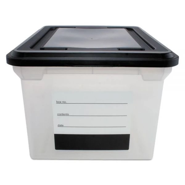 Innovative Storage Designs File Tote With Contents Label, Letter/Legal Files, 17.75" X 14" X 10.25", Clear/Black 7 Innovative Storage Designs File Tote With Contents Label, Letter/Legal Files, 17.75" X 14" X 10.25", Clear/Black - Image 5