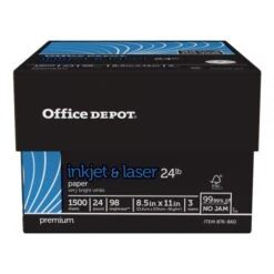 Inkjet And Laser Print Paper, Letter Size Paper, 98 Brightness, 24 Lb, 500 Sheets Per Ream, Case Of 3 Reams