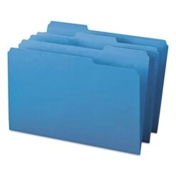 Smead Colored File Folders, 1/3-Cut Tabs: Assorted, Legal Size, 0.75" Expansion, Blue, 100/Box -Office Supplies Shop 2e6e66ce425c2c8c61202a4e01af70b391