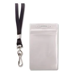 Advantus Resealable ID Badge Holders, J-Hook And 36" Lanyard, Vertical, Frosted 3.68" X 5" Holder, 2.38" X 3.75" Insert, 20/Pack -Office Supplies Shop 32073bbff9744a724ffac8dbdd612f9359