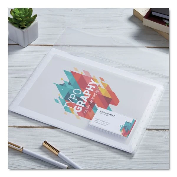 Avery Translucent Document Wallets, Letter Size, Translucent Clear, 12/Box 4 Avery Translucent Document Wallets, Letter Size, Translucent Clear, 12/Box - Image 2