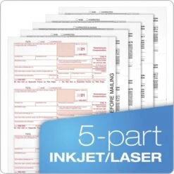 TOPS Five-Part 1099-NEC Tax Forms, Fiscal Year: 2022, Five-Part Carbonless, 8.5 X 3.5, 3 Forms/Sheet, 50 Forms Total -Office Supplies Shop 349a6b1ea39fc0e18777403cec6b22efd8