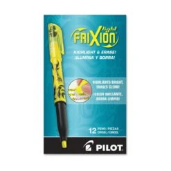 Pilot FriXion Light Erasable Highlighter, Yellow Ink, Chisel Tip, Yellow/Black Barrel, Dozen -Office Supplies Shop 34bf903a133ef86108082a669541af88a3