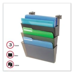 Deflecto DocuPocket Three-Pocket File Partition Set, 3 Sections, Letter Size, 13" X 7" X 20", Smoke, 3/Set -Office Supplies Shop 35b5f280f84b3d88bac39363bc656f2a93