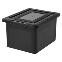 File Tote, Letter/Legal Size, 18"L X 14 1/4"W X 10 7/8"H, 30% Recycled, Black -Office Supplies Shop 374e1af09e7d1e5690edb15c7b27c00740